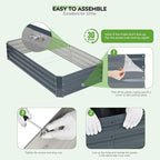 ZORMY 2Pack 6×3×1ft Galvanized Raised Garden Bed Kit, Metal Planter Boxes - Image 2