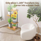 LASZOLA Black 4 Tiered Wood Plant Stand Indoor - Image 5