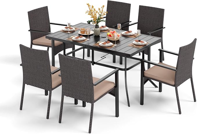 PHI VILLA 7 Piece Patio Dining Set by PHIVILLAThepioneerofcomfortablehouseholdsupplies