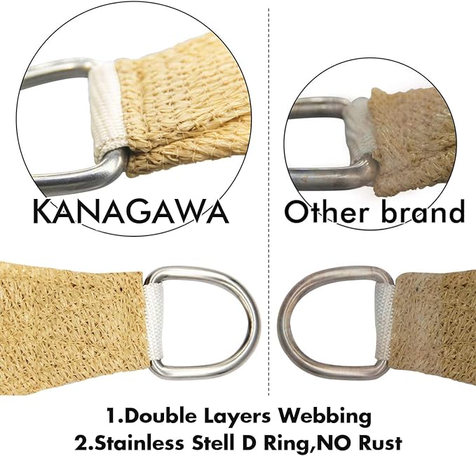 KANAGAWA 7'X8' Sand Custom Size Sun Shade Sail Rectangle UV Block Canopy Cover - Image 5