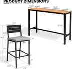 Crestlive Products Outdoor Bar Table and Chairs Set, 3 Piece Outside Patio Bar - Image 2