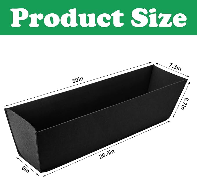 Adnee 4 Pcs 30 Inch Fabric Plant Window Box Liners-Rectangular Non-Woven - Image 2