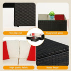 5 Pieces Patio Furniture Sets Outdoor Furniture Patio Sofa Wicker Sectional - Image 6
