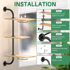 YUOROS Window Plant Shelves, 3-Tier Rotating Plant Shelf Stand, Indoor Metal - Image 7