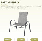 UDPATIO Patio Chairs Set of 6, Stackable Outdoor Dining Chairs - Image 8