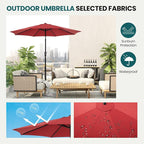 OLIXIS 9ft Patio Umbrella with Tilt and Crank Button & 8 Sturdy Ribs Waterproof - Image 2