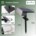 DINGLILIGHTING Solar Lights Outdoor Waterproof: IP65 Led Spot Light Decorations - Image 7