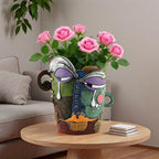 Picasso Abstract Face Flower Pot, Unique Resin Crafted Planter - Image 6