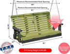 Poly Lumber Wood 5FT Porch Swing Amish Craftsmandship Made in USA HDPE - Image 2