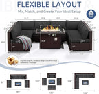 NICESOUL 9 Piece Extra Large Outdoor Patio Furniture Set - Image 4