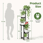 Bamworld Tall Plant Stand Indoor Outdoor, Corner Metal Flower Pot Stands - Image 2