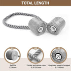 Hion Magnetic Curtain Tiebacks Grey 2pcs, Curtain Tiebacks Buckles Holdbacks - Image 2