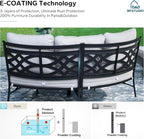 MFSTUDIO Patio Furniture Set, 8 Seats Half-Moon Curved Outdoor Sectional Sofa - Image 4