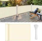 LOVE STORY Custom Size 3'x26' Butter Cream Balcony Privacy Screen, UV Block by LOVESTORY