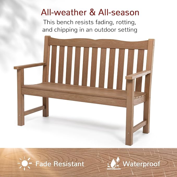 Stoog HIPS Outdoor Patio Dining Set, 4-Piece All-Weather Garden Bench, Chairs - Image 2