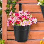 OBTANIM 12 Pack Metal Hanging Flower Pots Railing Planter Outdoor Fence Hanging - Image 5