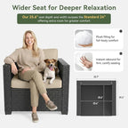 Aoxun Patio Furniture Set, 5 Piece Outdoor Sectional Sofa - Image 3