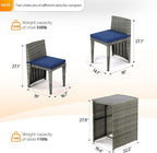 Bonnlo 3 PCS Wicker Outdoor Patio Bistro Set, Patio Furniture Set - Image 3