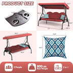 3 Seat Outdoor Porch Patio Swing - Image 7
