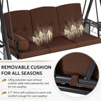 U-MAX 3-Seat Porch Swing Chair Steel Frame, Patio Swing Chair - Image 2