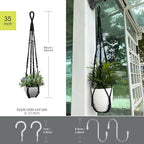 RIFNY Macrame Plant Hanger Indoor, 35 Inch Hanging Plant Holder - Image 3