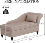Yongqiang Indoor Storage Chaise Lounge Upholstered Fabric Lounge Chair Living - Image 2