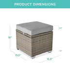 Best Choice Products Set of 2 Wicker Ottomans, Additional Seating, Side Table - Image 2