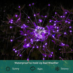 JJGoo Solar Firework Lights, 2 Pack 150 LEDs 2 Lighting Modes Solar Lights - Image 5