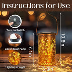 Solar Lanterns Outdoor Hanging Lantern Lights, Fairy Metal Decor - Image 4