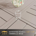 VICLLAX Round Patio Table with Adjustable Umbrella Hole - Image 5