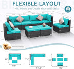 NICESOUL 8 People Outdoor Seating Furniture, 29.3'' High Back Comfortable - Image 4