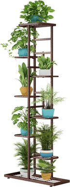 LINZINAR Plant Stand Indoor Outdoor Metal 8 Tier 9 Potted Multiple Flower Pot by LINZINAR