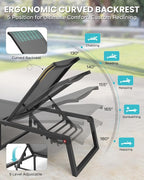 Aluminum Chaise Lounge Chair Outdoor, Foldable & No Assembly Pool Lounge Chairs - Image 4