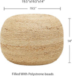 REDEARTH · Jute Circular Jute Pouf Ottoman - Image 3