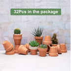 32pcs Small Mini 2" Terracotta Pot Clay Ceramic Pottery Planter, Cactus Flower - Image 7