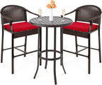 Best Choice Products 3-Piece Patio Bar Table Set, Outdoor Wicker Bar Height by BestChoiceProducts