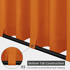 Easy-Going Outdoor Patio Curtains Detachable Tab Top Windproof Weatherproof - Image 3