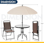 Shintenchi 6 Piece Patio Dining Set - Image 5