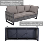 Belord Outdoor Sectional Sofa 6 Seater L Shaped Couch Wicker Patio Conversation - Image 3