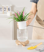 Melphoe Self Watering Pots for Indoor Plants Planter, 4.7 Inch 2 Pack Planters - Image 4
