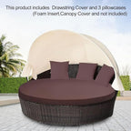 MICTONY Outdoor Daybed Cushion Cover, Sun Bed Cushion Cover, Outdoor Round Bed - Image 3