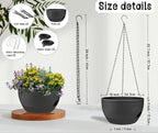 2 Pack 12 Inch Self Watering Hanging Planters - Image 3