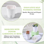 24 Pcs Self Watering Pots for Indoor Plants, 3 Inch White Plastic Self Watering - Image 4