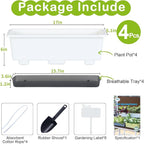 Window Box Planter 4 Packs, 17 Inches Rectangle Flower Pots - Image 4