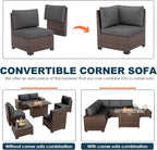 Patio Furniture Set with Fire Pit Table, 7 Piece Outdoor Sectional Conversation - Image 4