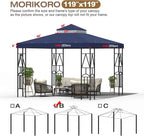 10x10 Canopy Replacement Top Double Tiered Gazebo Cover - Image 2