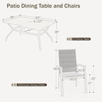 PHI VILLA 7 PCS Patio Dining Set, Aluminum Outdoor Furniture, Patio Table and - Image 7