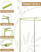 3-Pack Heavy Duty Plant Support Stakes, Metal Plant Ring Cages - Image 2