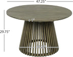 Merax Outdoor Dining Table 47.25" Round Extra-Large Acacia Wood Patio Dining - Image 2