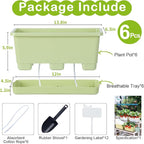 Window Box Planter 6 Packs, 13.8 Inches Rectangle Flower Pots - Image 6